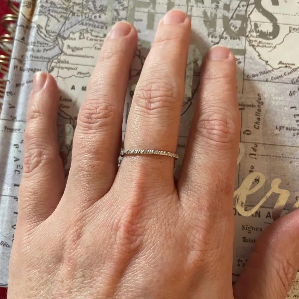 Silver Textured Ring - Picture 3 of 3
